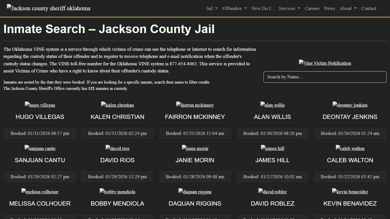 Inmate Search Jackson County Sheriff's Office