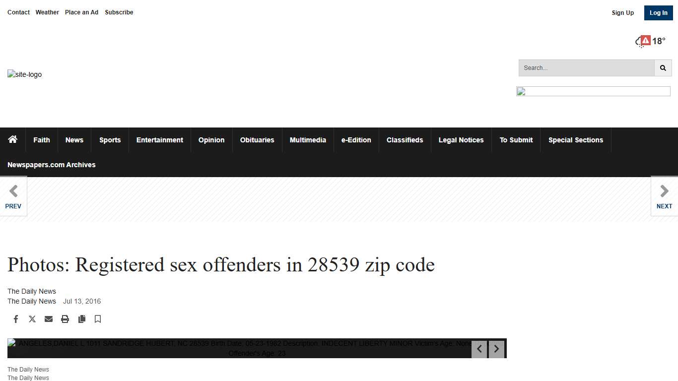 Photos: Registered sex offenders in 28539 zip code News jdnews.com